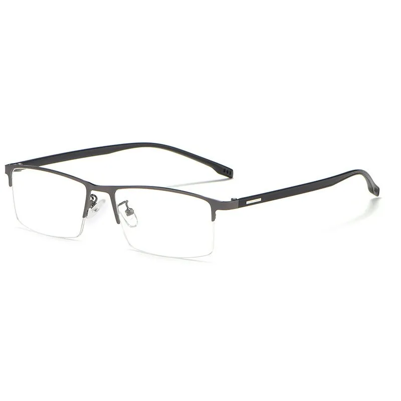 Hotochki Men's Semi Rim Rectangular Alloy Frame Eyeglasses 9102