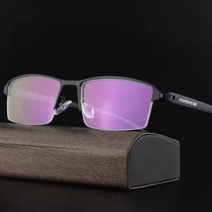 Hotochki Men's Semi Rim Square Alloy Eyeglasses P9031