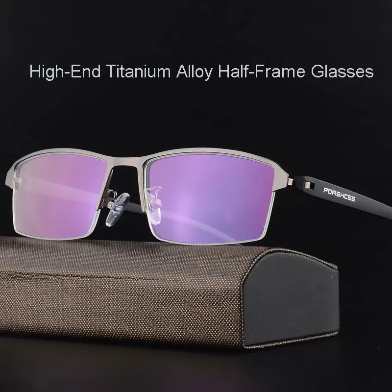 Hotochki Men's Semi Rim Square Alloy Eyeglasses P9031