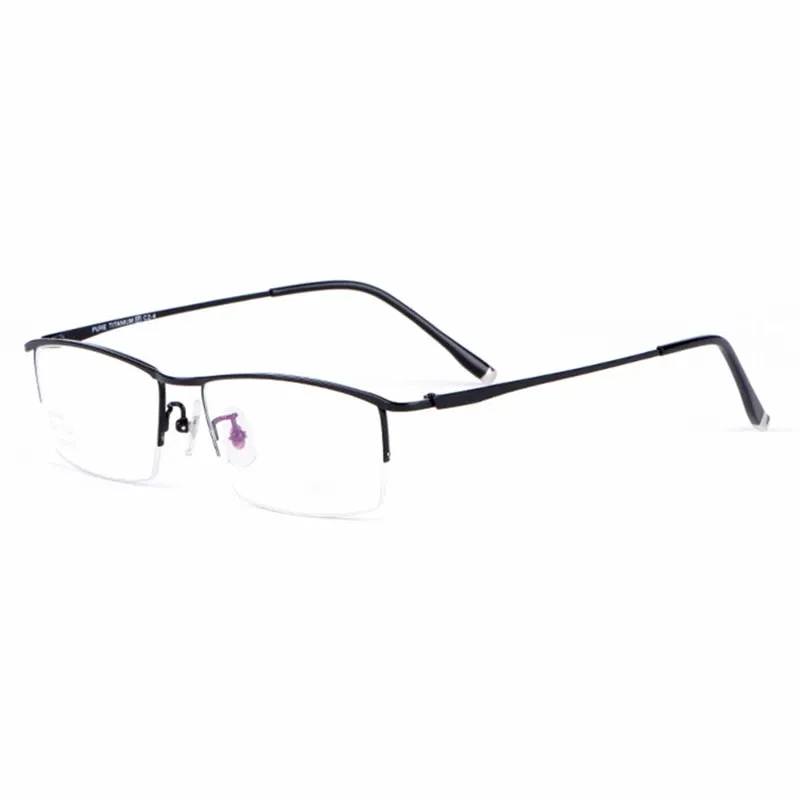 Hotochki Men's Semi Rim Titanium Alloy IP Plated Frame Eyeglasses J85148