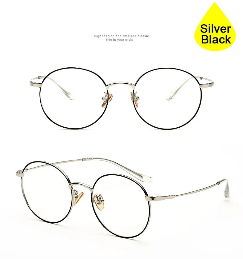 Hotochki Unisex Full Rim Round Alloy Frame Eyeglasses 77507