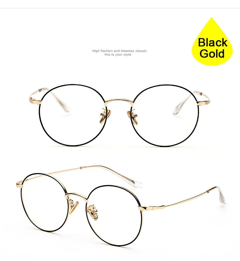 Hotochki Unisex Full Rim Round Alloy Frame Eyeglasses 77507