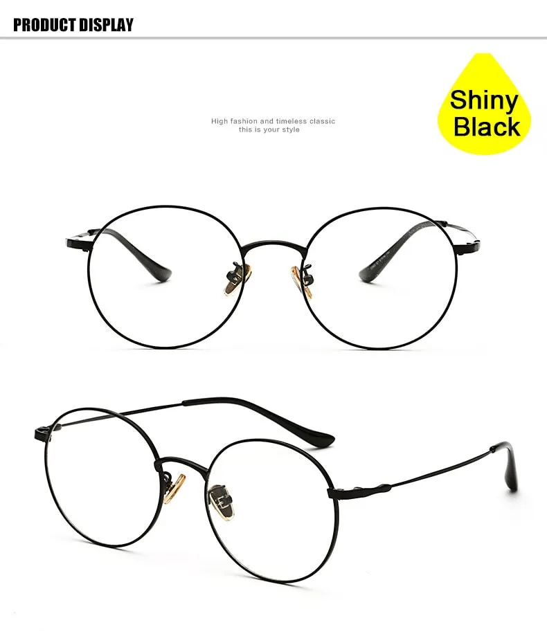 Hotochki Unisex Full Rim Round Alloy Frame Eyeglasses 77507
