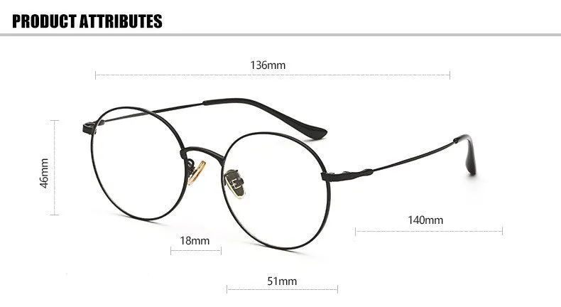 Hotochki Unisex Full Rim Round Alloy Frame Eyeglasses 77507