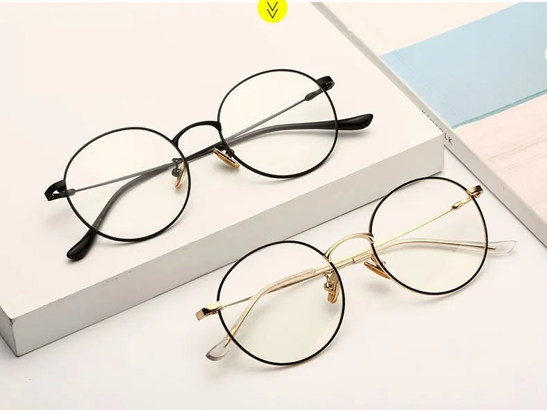 Hotochki Unisex Full Rim Round Alloy Frame Eyeglasses 77507