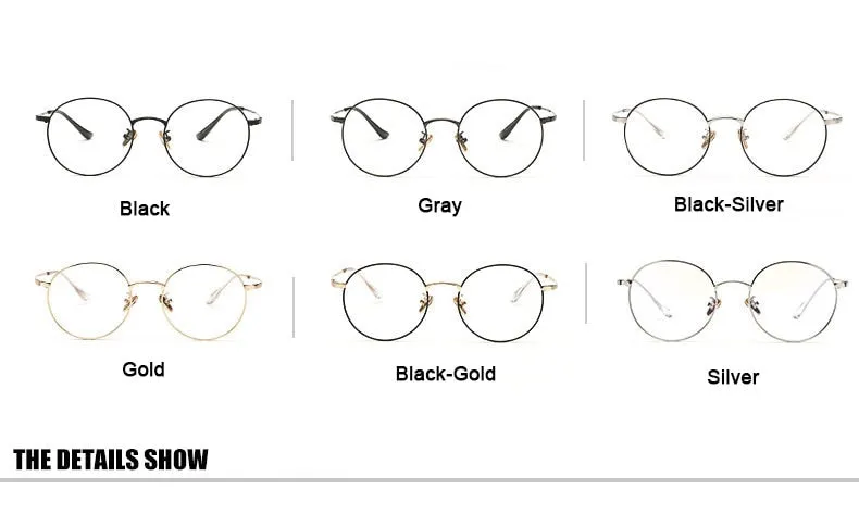 Hotochki Unisex Full Rim Round Alloy Frame Eyeglasses 77507