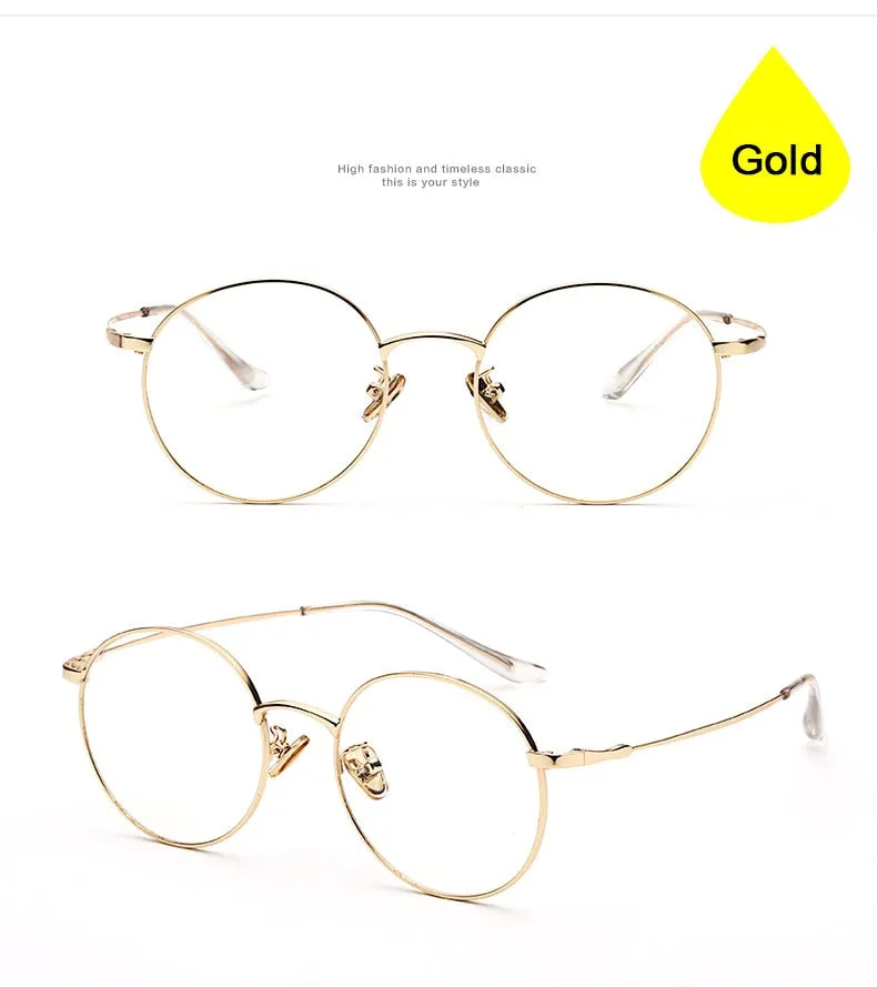Hotochki Unisex Full Rim Round Alloy Frame Eyeglasses 77507