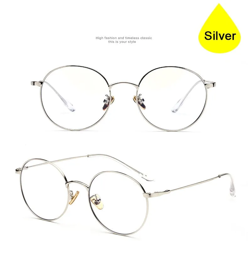 Hotochki Unisex Full Rim Round Alloy Frame Eyeglasses 77507