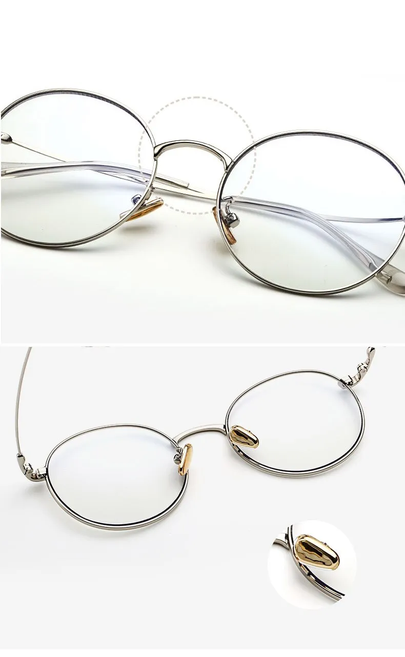 Hotochki Unisex Full Rim Round Alloy Frame Eyeglasses 77507