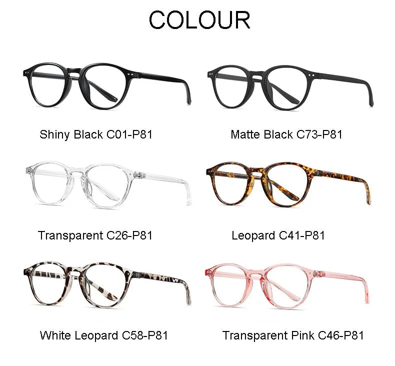 Hotochki Unisex Full Rim Round TR-90 Resin Frame Eyeglasses 2318