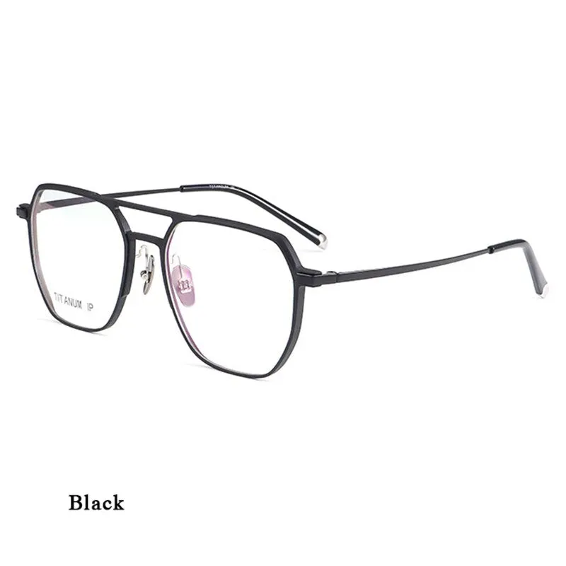 Hotochki Unisex Full Rim Titanium Alloy IP Plated Frame Eyeglasses