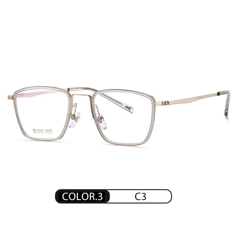 Hotochki Unisex Full Rim Titanium Alloy IP Plated Frame Eyeglasses