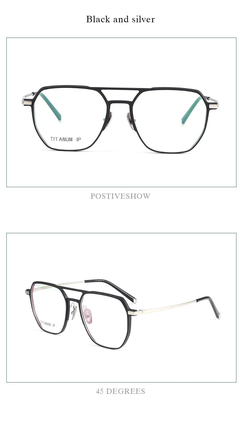 Hotochki Unisex Full Rim Titanium Alloy IP Plated Frame Eyeglasses