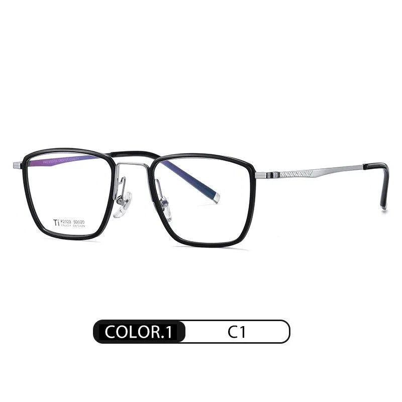 Hotochki Unisex Full Rim Titanium Alloy IP Plated Frame Eyeglasses