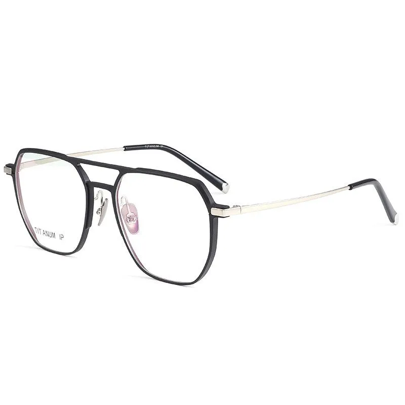 Hotochki Unisex Full Rim Titanium Alloy IP Plated Frame Eyeglasses