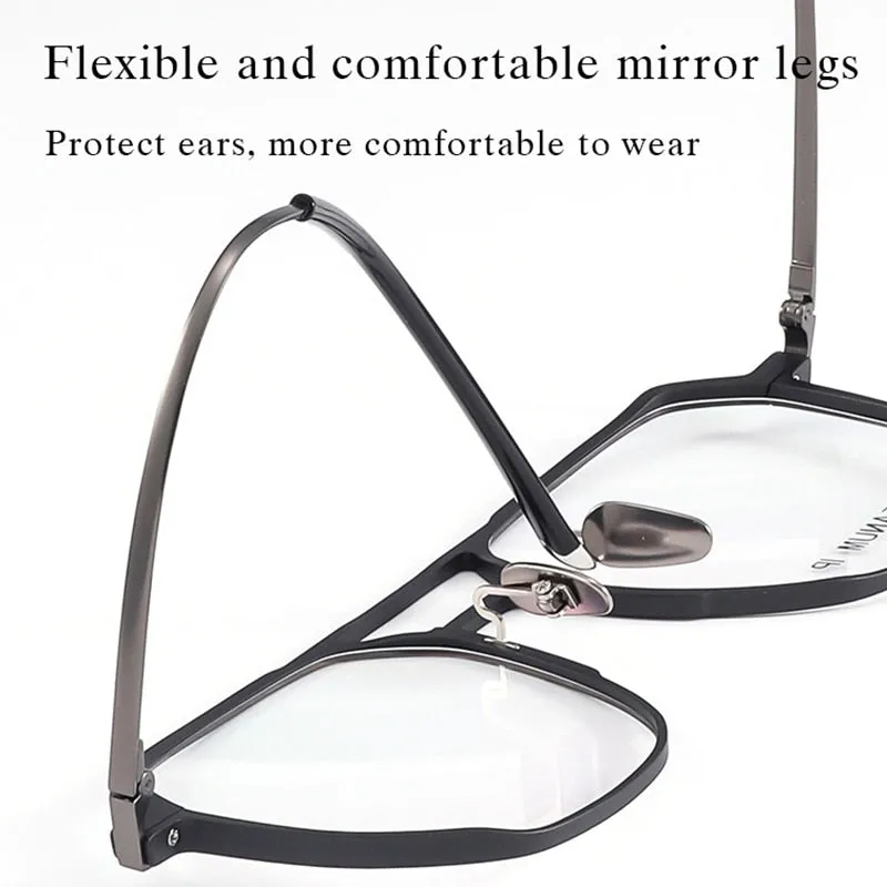 Hotochki Unisex Full Rim Titanium Alloy IP Plated Frame Eyeglasses
