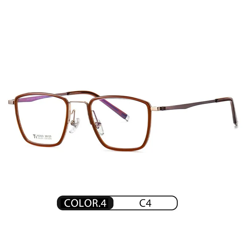 Hotochki Unisex Full Rim Titanium Alloy IP Plated Frame Eyeglasses