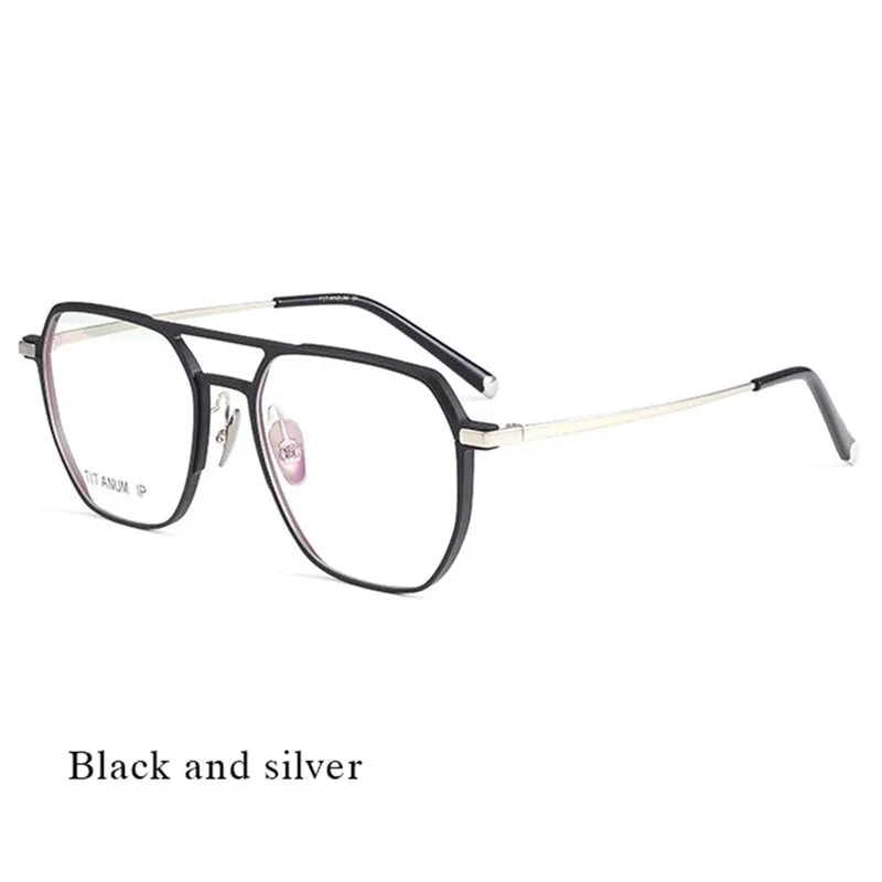 Hotochki Unisex Full Rim Titanium Alloy IP Plated Frame Eyeglasses