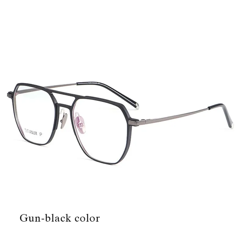 Hotochki Unisex Full Rim Titanium Alloy IP Plated Frame Eyeglasses