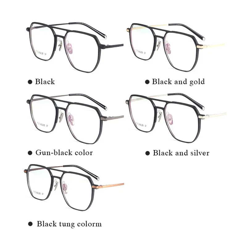 Hotochki Unisex Full Rim Titanium Alloy IP Plated Frame Eyeglasses