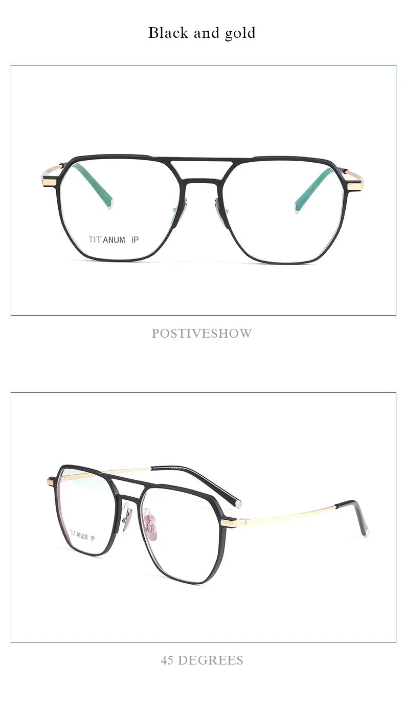 Hotochki Unisex Full Rim Titanium Alloy IP Plated Frame Eyeglasses