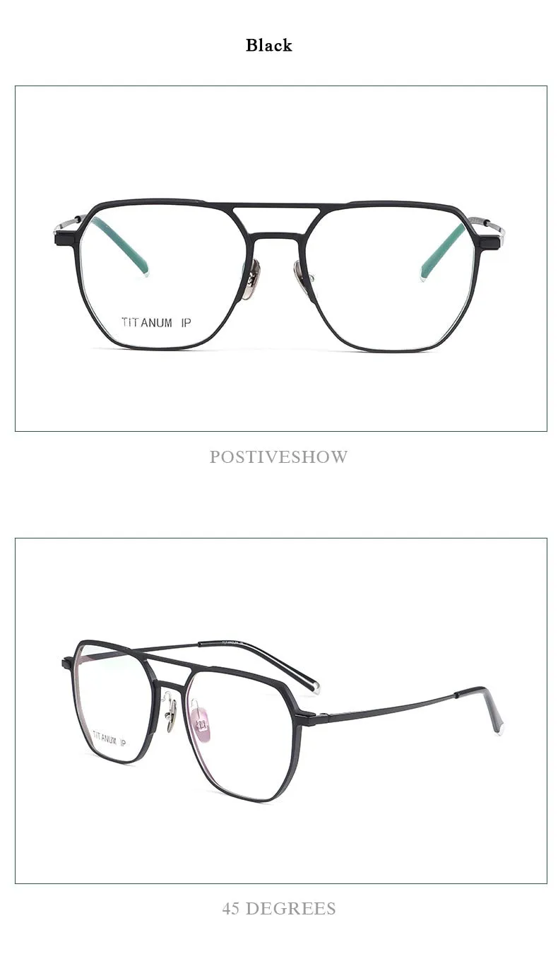 Hotochki Unisex Full Rim Titanium Alloy IP Plated Frame Eyeglasses