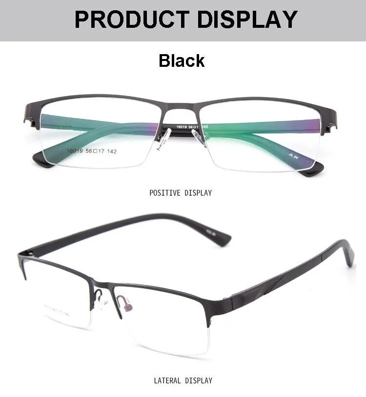 Hotochki Unisex Semi Rim Alloy Frame Eyeglasses 16019