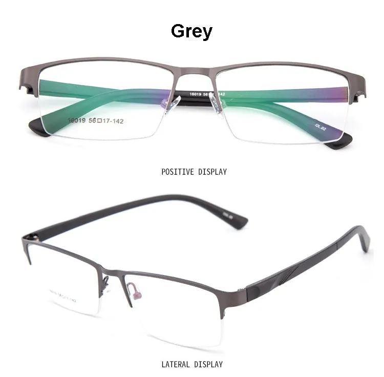 Hotochki Unisex Semi Rim Alloy Frame Eyeglasses 16019