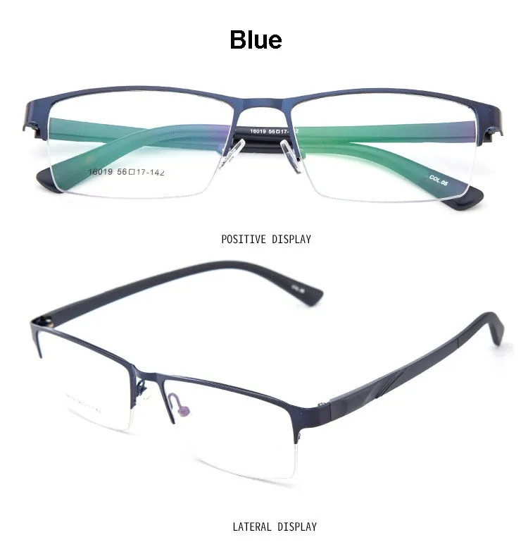 Hotochki Unisex Semi Rim Alloy Frame Eyeglasses 16019