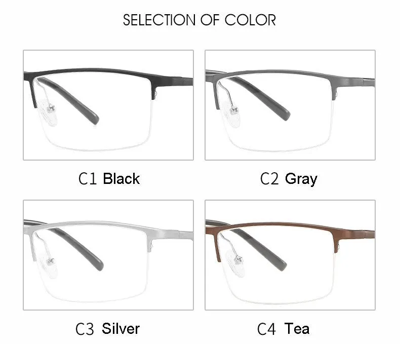 Hotochki Unisex Semi Rim Aluminum Magnesium Alloy Frame Eyeglasses 6331