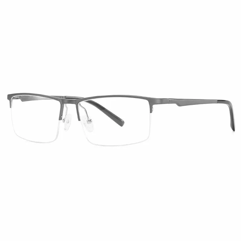 Hotochki Unisex Semi Rim Aluminum Magnesium Alloy Frame Eyeglasses 6331