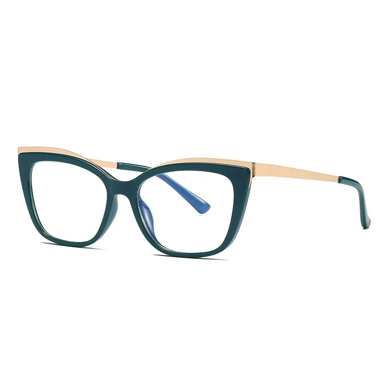 Hotochki Women's Full Rim Cat Eye Alloy Acetate Frame Eyeglasses 2049
