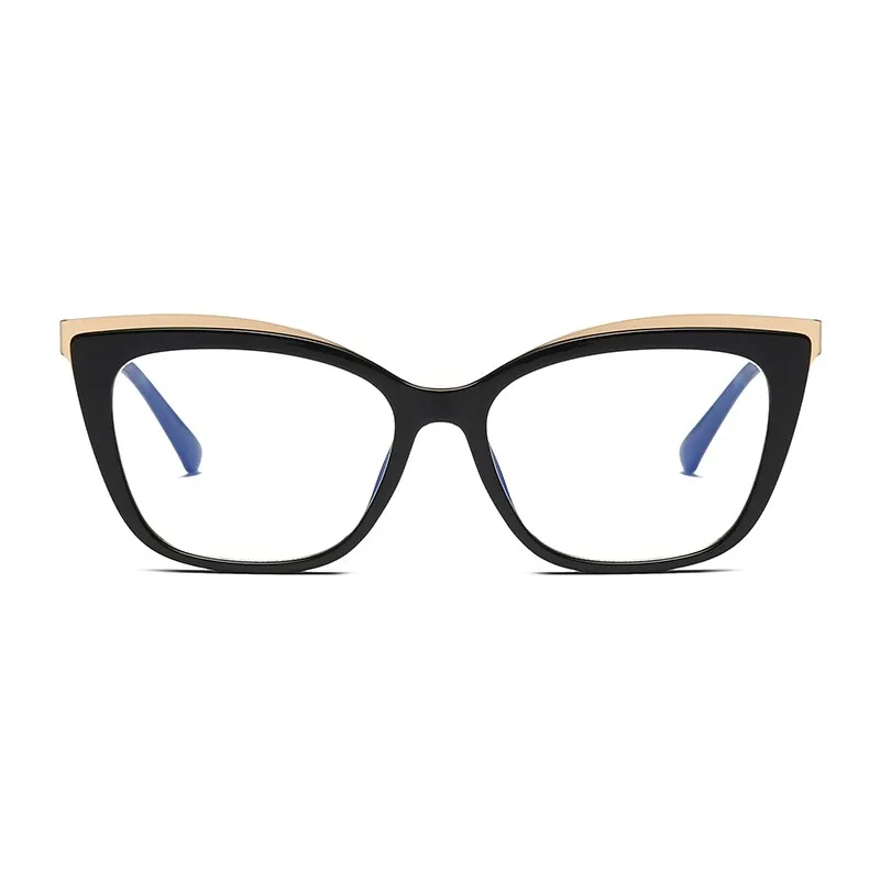 Hotochki Women's Full Rim Cat Eye Alloy Acetate Frame Eyeglasses 2049
