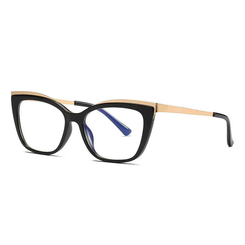 Hotochki Women's Full Rim Cat Eye Alloy Acetate Frame Eyeglasses 2049