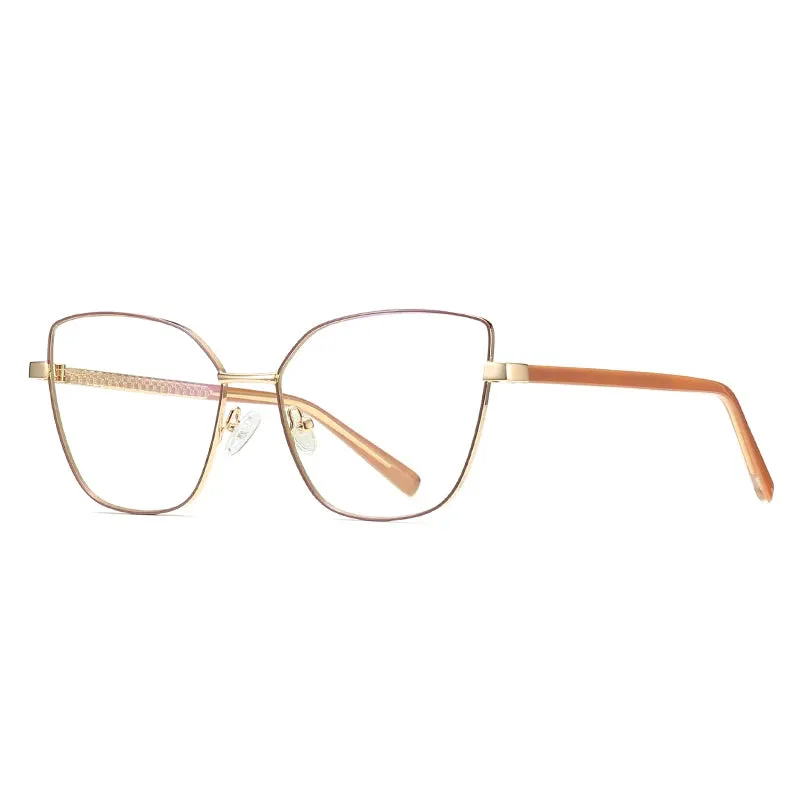 Hotochki Womens Full Rim Cat Eye Alloy Eyeglasses 3002
