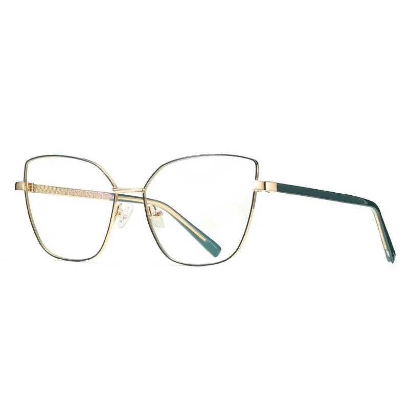 Hotochki Womens Full Rim Cat Eye Alloy Eyeglasses 3002