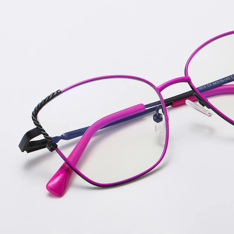 Hotochki Women's Full Rim Polygon Alloy Frame Eyeglasses 3014