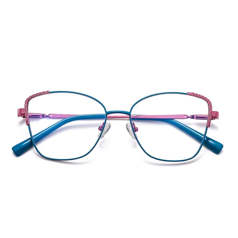 Hotochki Women's Full Rim Polygon Alloy Frame Eyeglasses 3014