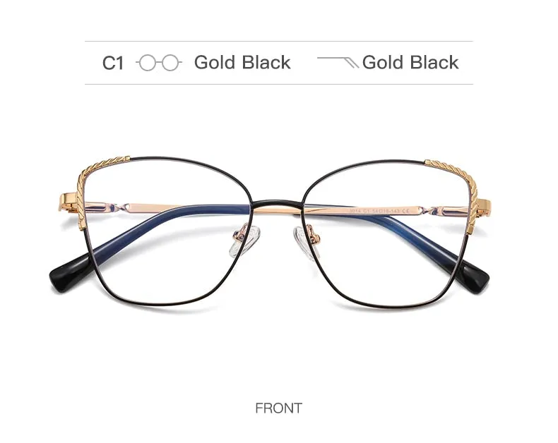 Hotochki Women's Full Rim Polygon Alloy Frame Eyeglasses 3014