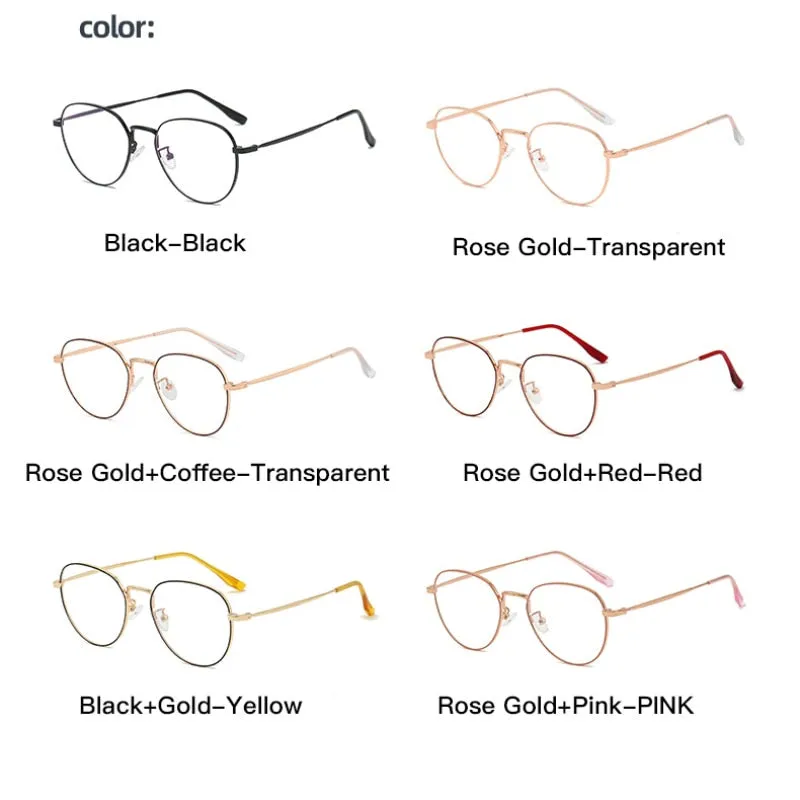 Hotochki Women's Full Rim Round Oval Alloy Eyeglasses L2092