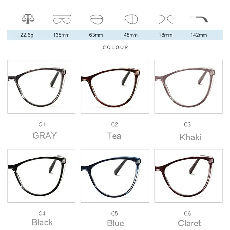 Hotony Unisex Full Rim Cat Eye Alloy Frame Eyeglasses 32002