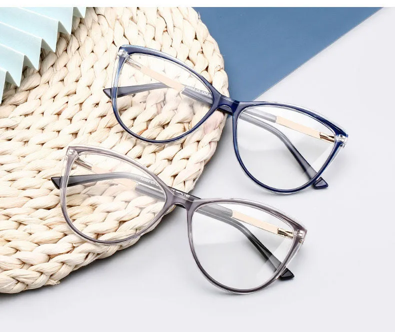Hotony Unisex Full Rim Cat Eye Alloy Frame Eyeglasses 32002