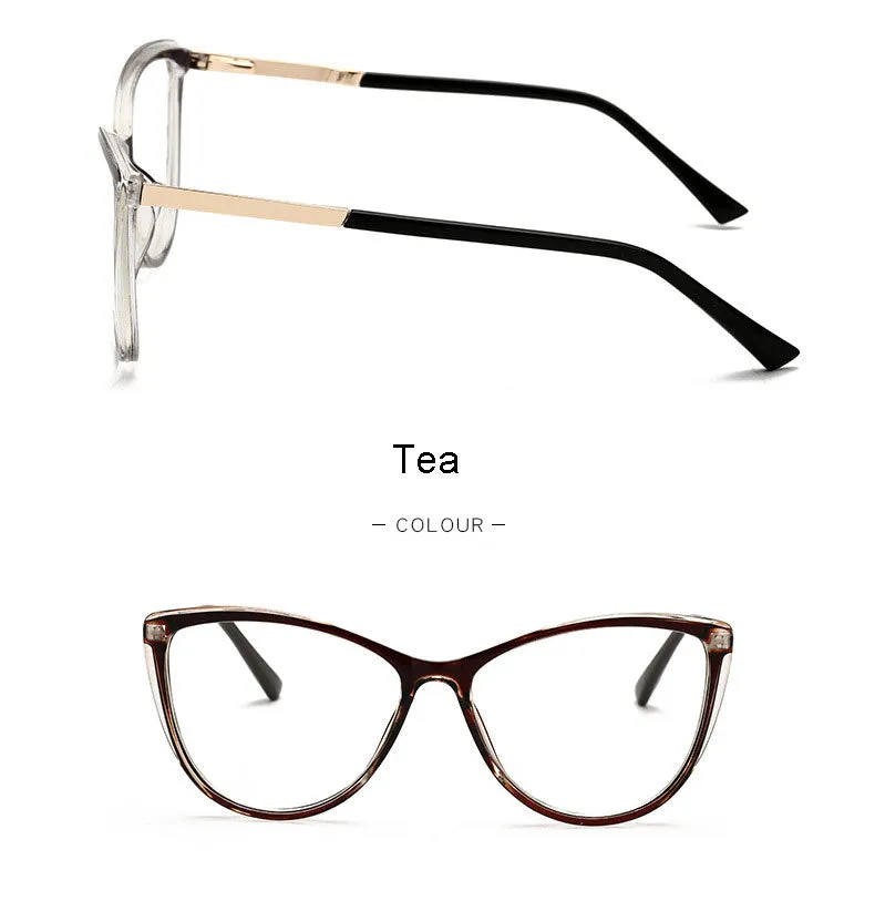 Hotony Unisex Full Rim Cat Eye Alloy Frame Eyeglasses 32002