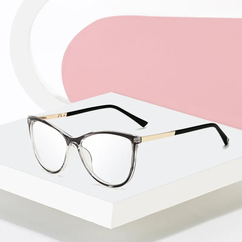 Hotony Unisex Full Rim Cat Eye Alloy Frame Eyeglasses 32002