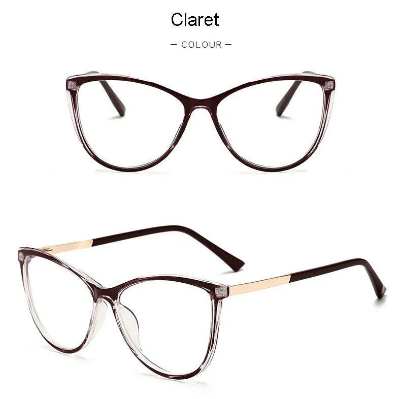 Hotony Unisex Full Rim Cat Eye Alloy Frame Eyeglasses 32002