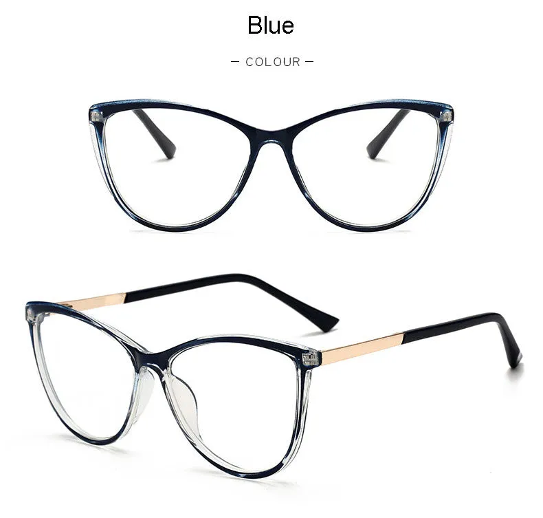 Hotony Unisex Full Rim Cat Eye Alloy Frame Eyeglasses 32002