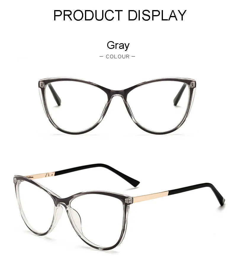 Hotony Unisex Full Rim Cat Eye Alloy Frame Eyeglasses 32002