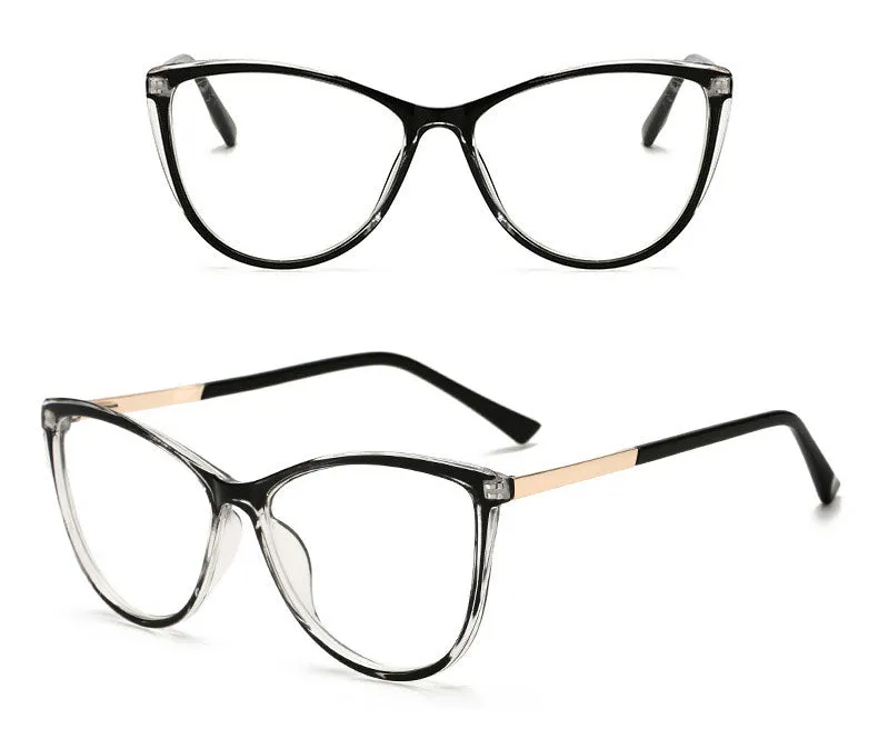 Hotony Unisex Full Rim Cat Eye Alloy Frame Eyeglasses 32002