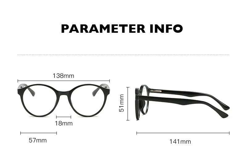 Hotony Unisex Full Rim Round Acetate Alloy Eyeglasses 8823