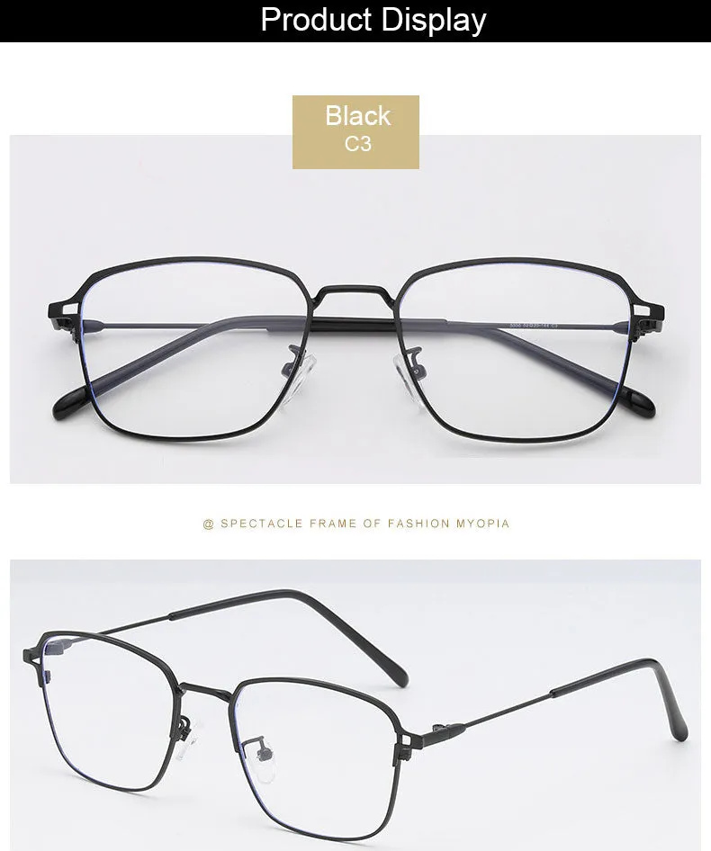 Hotony Unisex Full Rim  Square Alloy Frame Eyeglasses 5006